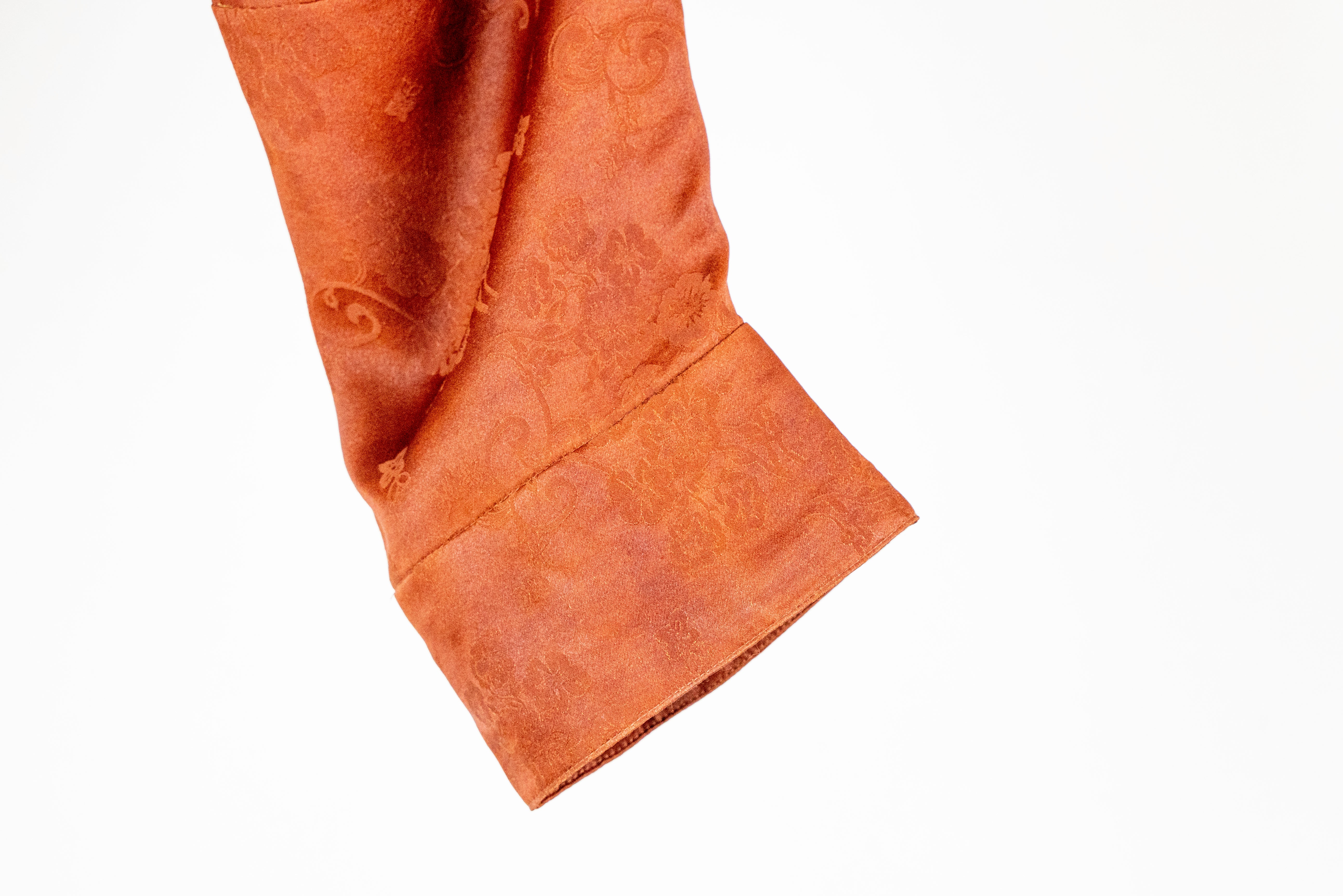 Jacquard Red Xiangyun Silk Jacket with Toggle Closure - Yunsoar