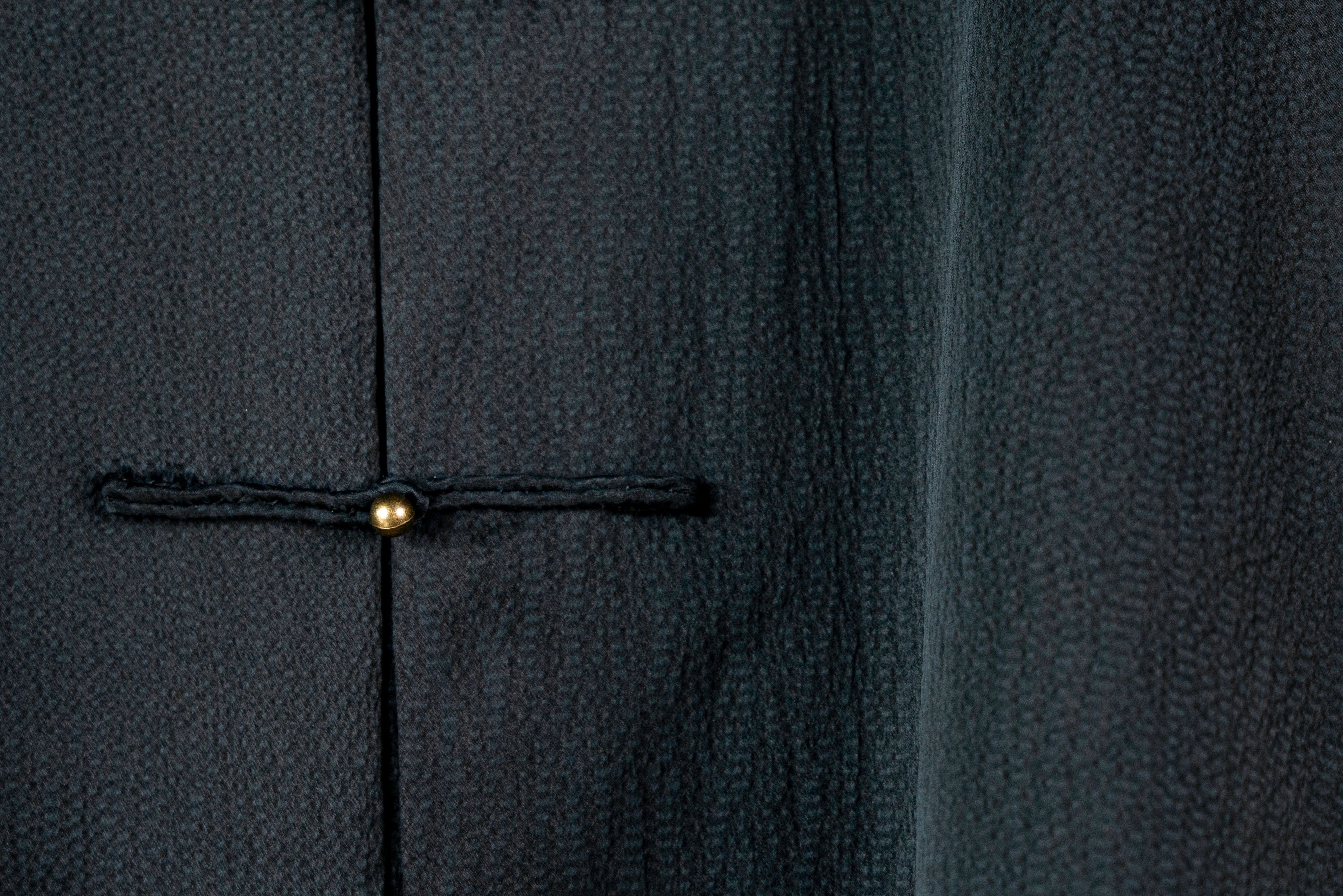Yizi Button Black Pearl Satin Xiangyunsha Jacket | Limited Edition Handmade - Yunsoar