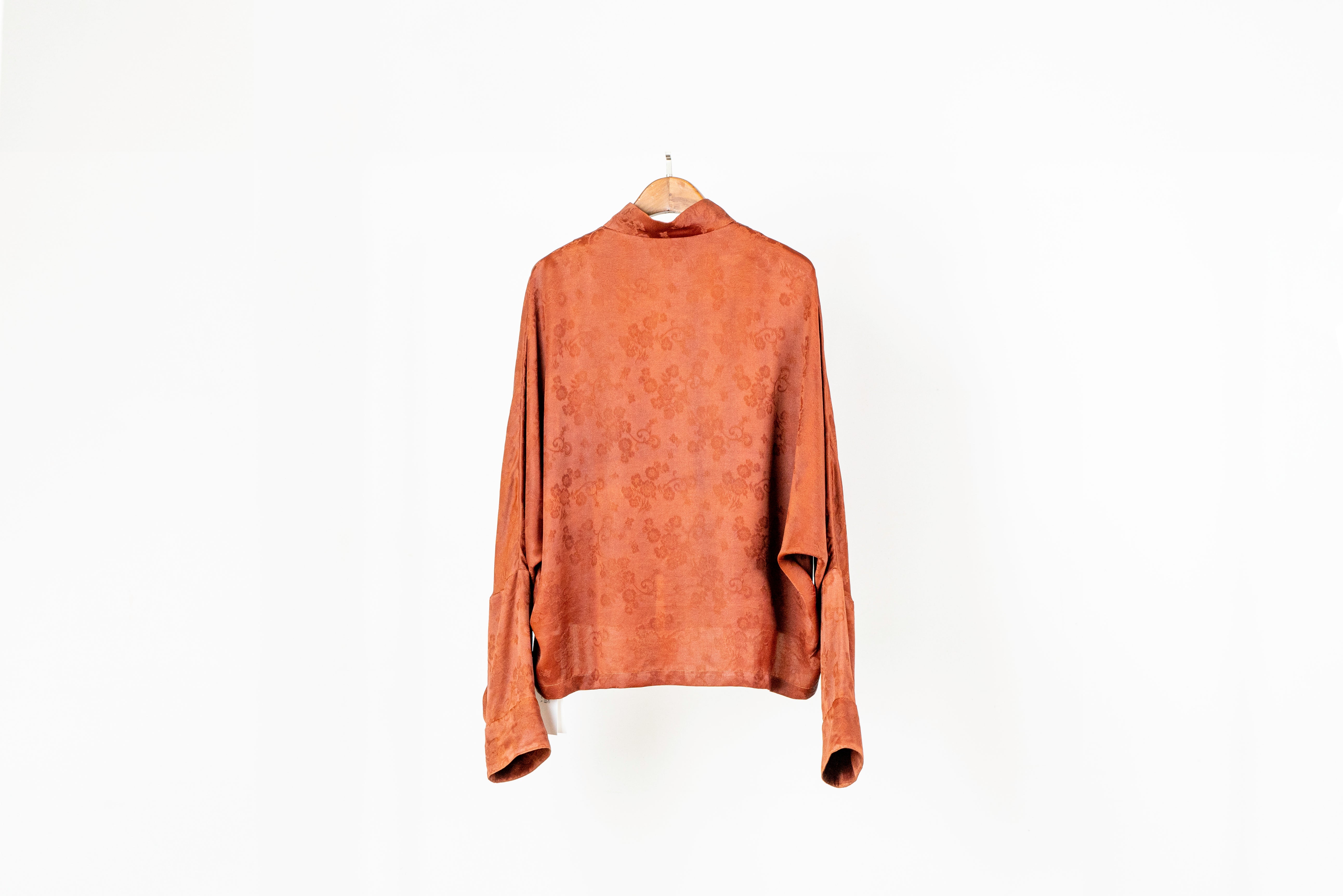 Jacquard Red Xiangyun Silk Jacket with Toggle Closure - Yunsoar