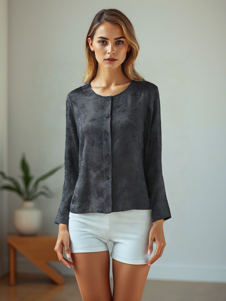 Elegant Dual-Sided Butterfly Xiangyun Silk Top | Handmade Luxury - Yunsoar