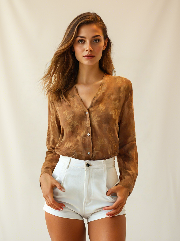 Maple Leaf Jacquard Xiangyunsha Shirt with Seamless Side Pockets - Yunsoar